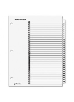 Cardinal, 60113CB OneStep Printable Table of Contents Dividers, Printed 1 to 31, White, Each